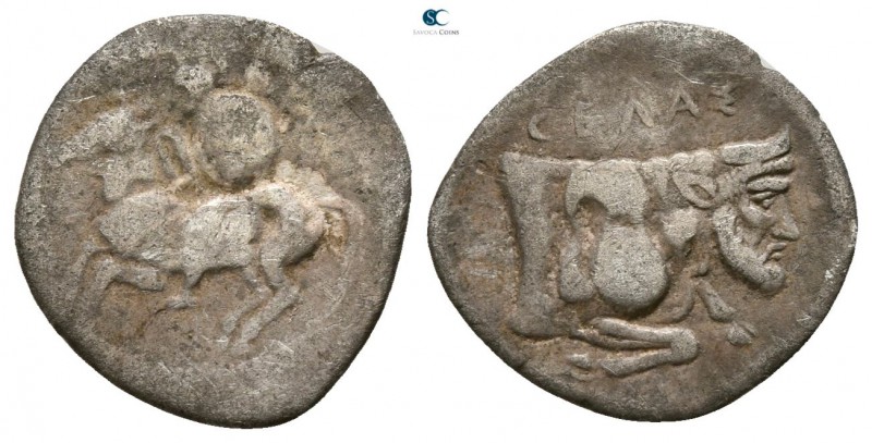 Sicily. Gela circa 430-425 BC. 
Litra AR

11mm., 0,54g.

Naked horseman gal...