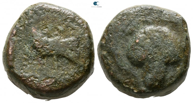 Kings of Thrace. Amatokos 389-380 BC. 
Bronze Æ

17mm., 16,95g.

Labrys / G...