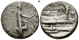 Akarnania. Leukas. ΦΙΛΑΝΔΡΟΣ (Philandros), magistrate 167-100 BC. Stater-Didrachm AR