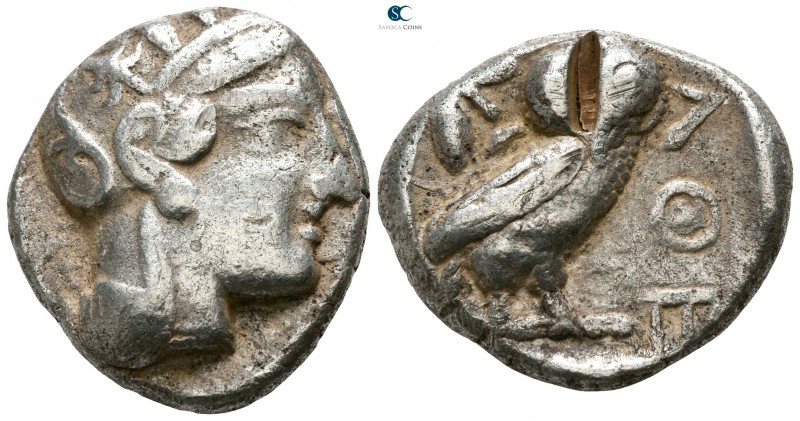 Attica. Athens circa 454-404 BC. 
Tetradrachm AR

25mm., 16,78g.

Head of A...