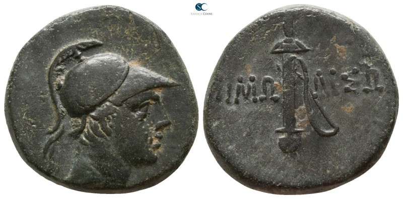 Paphlagonia. Pimolisa circa 120-63 BC. 
Bronze Æ

18mm., 7,67g.

Helmeted h...