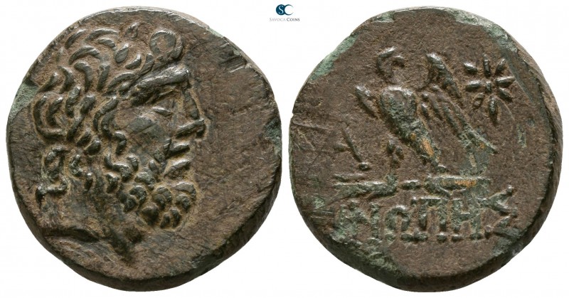 Paphlagonia. Sinope circa 120-80 BC. 
Bronze Æ

19mm., 7,13g.

Laureate hea...