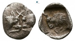 Caria. Uncertain mint circa 500 BC. Tetartemorion AR