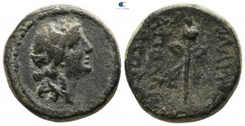 Lydia. Blaundos. ΑΠΟΛΛΩΝΙ- ΘΕΟΓΕΝ- (Apolloni-, son of Theogen-), magistrate circa 200-0 BC. Bronze Æ