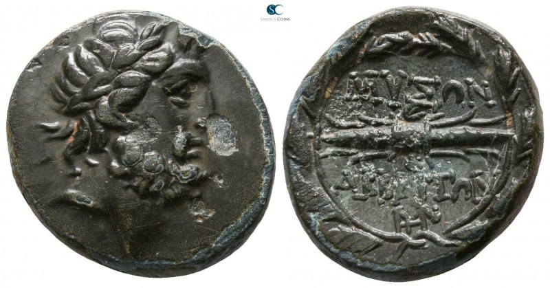 Phrygia. Abbaitis circa 200-0 BC. 
Bronze Æ

18mm., 7,38g.

Laureate head o...
