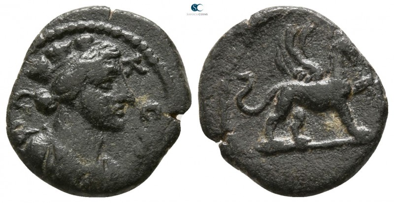 Ionia. Phokaia circa AD 100-200. 
Bronze Æ

14mm., 1,60g.

Turreted and dra...
