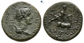 Lydia. Hierokaisareia  . Pseudo-autonomous issue AD 54-68. Time of Nero; KΛ. ΚΑΠΙΤΩΝ (Kl. Kapiton), magistrate. Bronze Æ