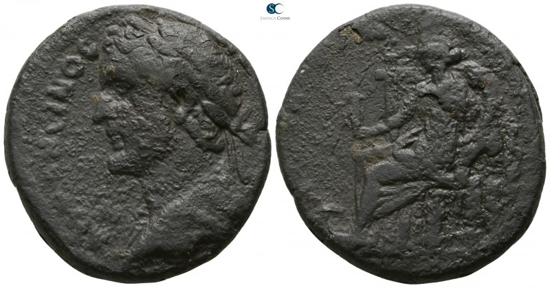 Lydia. Tralleis. Antoninus Pius AD 138-161. 
Bronze Æ

32mm., 22,42g.

ANTΩ...
