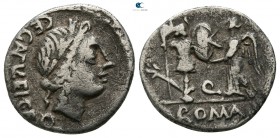 C. Egnatuleius C.F.
C. Egnatuleius C.f. 97 BC. Rome. Quinarius AR