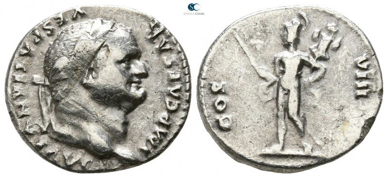 Vespasian AD 69-79. Rome
Denarius AR

16mm., 2,98g.

IMP CAESAR VESPASIANVS...