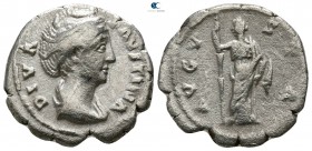 Diva Faustina AD 140-141. Rome. Denarius AR