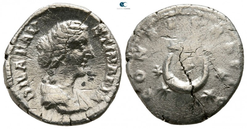 Diva Faustina II AD 175-176. Rome
Denarius AR

18mm., 3,35g.

DIVA FAVSTINA...
