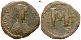 Justin I AD 518-527. Cyzicus. Follis Æ