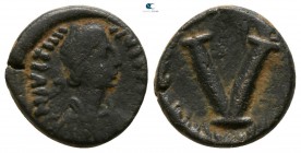 Justin II AD 565-578. Rome. Pentanummium Æ