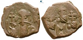 Constans II, with Constantine IV. AD 641-668. Constantinople. Follis Æ