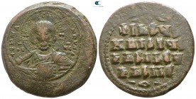Basil II Bulgaroktonos, with Constantine VIII AD 976-1025. Anonymous follis AE. Constantinople. Follis Æ