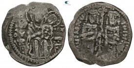 John V Palaeologus, with John VI AD 1341-1391. Constantinople. Basilikon AR
