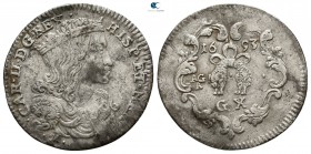 Italy. Neaples. Carlo II di Spagna AD 1665-1700. Dated AD 1693. 10 Grana AR