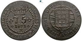 Brasilien. Minas Gerais.  AD 1821. Johannes VI. 75 Reis 1821