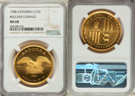 Republic gold Ounce (1 oz) 1988 MS68 NGC, KMX-16. Celebrating Andorra's entry into the bullion market. 

HID09801242017

© 2022 Heritage Auctions | Al...