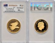Elizabeth II gold Proof "Wedge-Tailed Eagle" 500 Dollars 2015-P PR69 Deep Cameo PCGS, Perth mint, KM-Unl. With John M. Mercanti signature on slab. 

H...