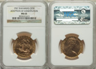 Elizabeth II gold "Adoption of Constitution" 50 Dollars 1967 MS65 NGC, KM13. Mintage: 1,200. 

HID09801242017

© 2022 Heritage Auctions | All Rights R...