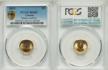 Elizabeth II gold "Maple Leaf" 5 Dollars 2015 MS69 PCGS, KM929. 

HID09801242017

© 2022 Heritage Auctions | All Rights Reserved