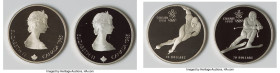 Elizabeth II 10-Piece Uncertified silver "Calgary 1988 Winter Olympic Games" Proof Set UNC, Royal Canadian mint. Struck between 1985 and 1987, all coi...