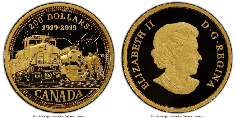 Elizabeth II gold Proof "Canadian National Railway Company - 100th Anniversary" ...