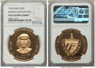 Republic gold Proof "Ernesto Che Guevara" 20 Pesos 1970 PR62 Ultra Cameo NGC, cf. KM-XM31a (20 Peso unlisted) Struck to commemorate Ernesto Che Guevar...
