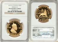 Haile Selassie I gold Proof "Menelik II" 50 Dollars 1972-NI PR66 Ultra Cameo NGC, Numismatica Italiana, KM57. 

HID09801242017

© 2022 Heritage Auctio...