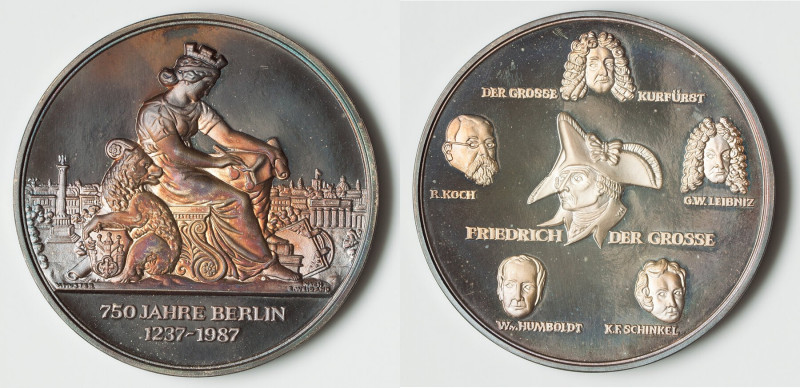 Republic Proof "750th Anniversary of Berlin" Medal (5 oz) 1987 UNC, 70mm. 155.6g...