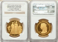 Elizabeth II gold Proof "1872 London & The Lion" Medallic Crown (1 oz) 2012 Ultra Cameo Gem Proof NGC, Private "Smithsonian Collection" issue struck 2...