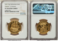 Zeeland. Provincial gold Proof Piefort Restrike 6 Stuivers 2022 PR70 Ultra Cameo NGC, Royal Dutch mint, KM-Unl. 29mm. 22gm. Reeded edge. The first of ...