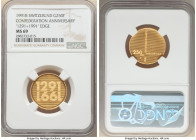 Confederation gold "700th Anniversary of Confederation" 250 Francs 1991-B MS69 NGC, Bern mint, KM71.2. "1291+1991" edge variety. 

HID09801242017

© 2...
