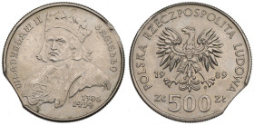 PRL, 500 złotych 1989 Władysław II Jagiełło - destrukt