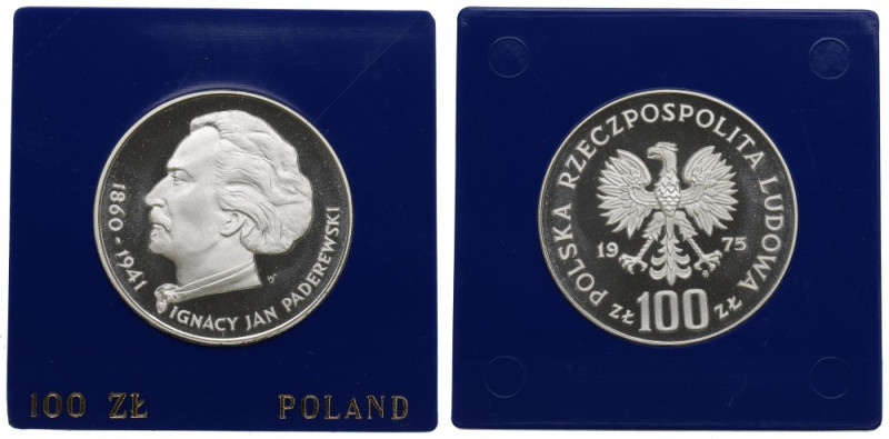 PRL, 100 złotych 1975 - Paderewski Piękny, menniczy egzemplarz. 
Grade: Proof ...