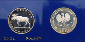 PRL, 100 złotych 1978 Ochrona środowiska - Łoś