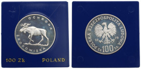 PRL, 100 złotych 1978 Ochrona środowiska - Łoś