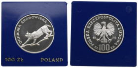 PRL, 100 złotych 1979 Ochrona środowiska - Ryś