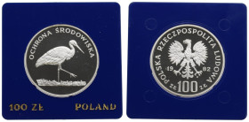 PRL, 100 złotych 1982 Ochrona Środowiska - Czapla