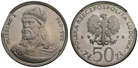 PRL, 50 złotych 1979 Mieszko I - destrukt