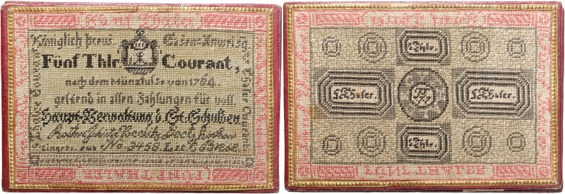 Zubehör. 
Geldscheintasche. Preußen, 1. Hälfte 19. Jhd. (innen handschriftl. da...
