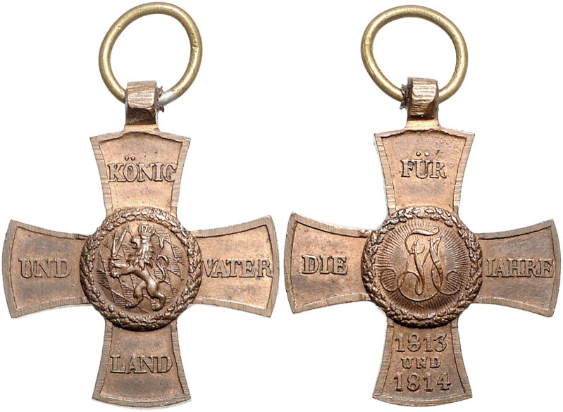 Deutsche Ausgaben bis 1945. 
Bayern. Militär-Denkzeichen für 1813, 1814, 1815, ...