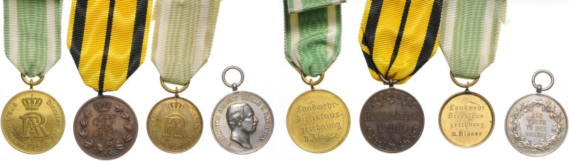 Deutsche Ausgaben bis 1945. 
Sachsen, Königreich. Vier Ehrenzeichen: Friedrich-...