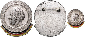 Ausgaben der DDR. 
Nationale Front. 
Ernst-Moritz-Arndt-Medaille, 2. Form, Silber 900, Rs. ohne Inschrift, mit Punze u. VNr. 1867, mit zugehöriger M...
