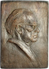 Ausgaben der DDR. 
Parteien. 
CDU. Präsent oder Ehrengabe: Große Bronzeguss-Porträtplakette auf Dr. Moritz Mitzenheim, (1891 Hildburghausen - 1977 E...