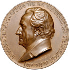 Deutsche Medaillen. 
Personenmedaillen. 
Goethe, Joh. W. v. (1749-1832). Einseitige Bronzemedaille 1949, v. Arnold Hartig, Wien, auf seinen 200. Geb...