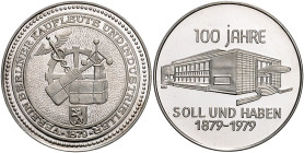 Deutsche Medaillen. 
Berlin. 
Silbermed. 1979, unsign., 100 Jahre Verband Berliner Kaufleute und Industrieller, Vereinshaus in der Fasanenstraße (v....