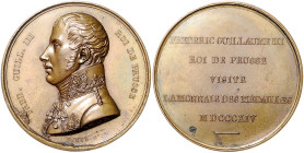 Deutsche Medaillen. 
Brandenburg-Preußen. 
Friedrich Wilhelm III. 1797-1840. Bronzemed. 1814, von R. Gayard, auf den Besuch des Königs in der Parise...